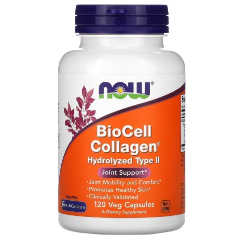 Now Foods, BioCell Collagen, гидролизованный тип 2, 120 растительных капсул