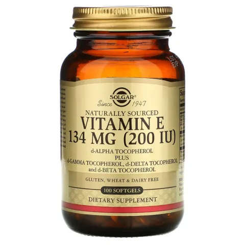 Solgar, Vitamin E, 134 mg (200 IU), 100 yumshoq tabletka