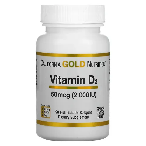 California Gold Nutrition, D3 vitamini, 50 mkg (2000 IU), 90 geleviy kapsula