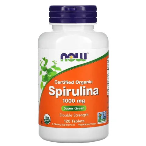 NOW Foods, sertifikatlangan organik Spirulina, 1000 mg, 120 tabletka
