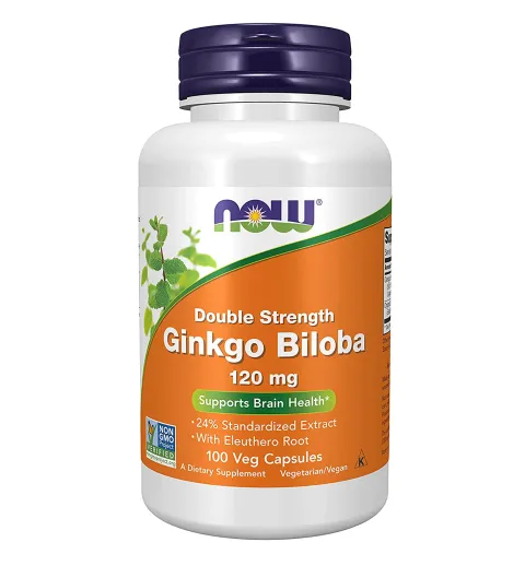 NOW Foods, Ginkgo Biloba, ikki karra quvvat, 120 mg, 100 kapsula