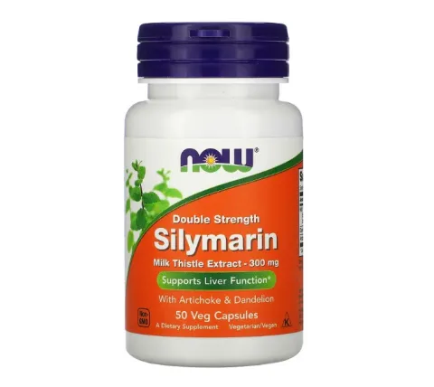 NOW Foods, силимарин, Silymarin 300 мг, 50 вегетарианских капсул