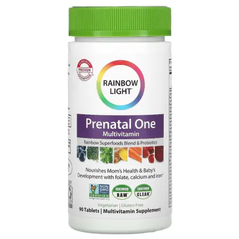 Rainbow Light, prenatal multivitaminlar, 90 Tabletka