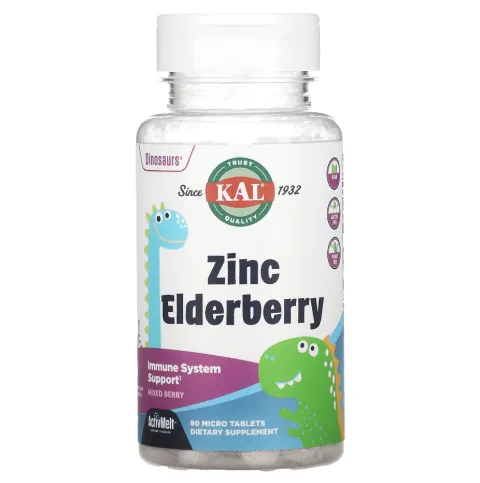 KAL, ActivMelt, цинк и бузина, Zinc Elderberry, для детей 90 микротаблеток