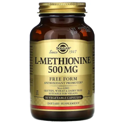 Solgar, L-metionin, 500 mg, 90 sabzavotli kapsulalar