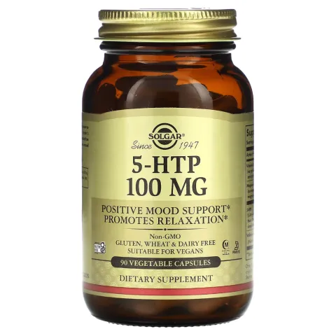 Solgar, 5-HTP, 5-gidroksitriptofan, 100 mg, 90 kapsula