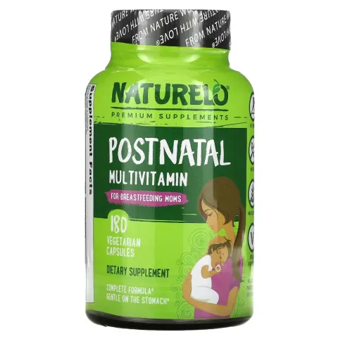 NATURELO, Postnatal Multivitamin for Breastfeeding Moms, мультивитамины для послеродового периода для кормящих мам, 180 вегетарианских капсул