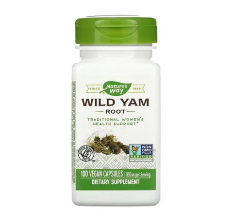 Natures Way, Корень дикого ямса, Wild Yam Root, 425 мг, 100 веганских капсул