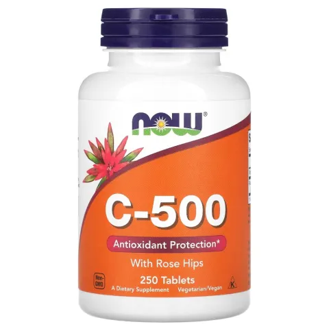 NOW Foods, Витамин C-500 с шиповником, Vitamin C-500, 250 таблеток