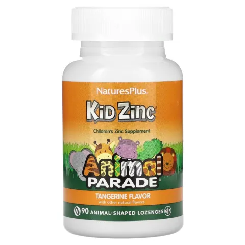 Nature's Plus, Animal Parade, Kid Zinc для детей, натуральный вкус мандарина, 90 пастилок