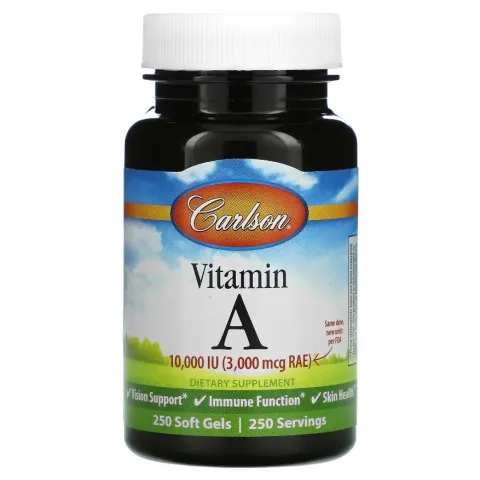 Carlson, Витамин A, Vitamin A, 10000 МЕ, 250 мягких таблеток