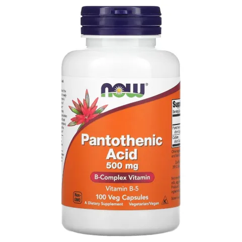 NOW Foods, pantotenik kislota, 500 mg, 100 sabzavotli kapsulalar