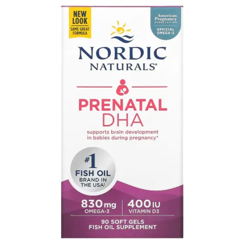 Nordic Naturals, пренатальная ДГК, Prenatal DHA, без добавок, 90 капсул