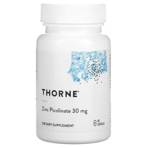Thorne, Пиколинат Цинка, Zinc Picolinate, 30 мг, 60 Растительных капсул