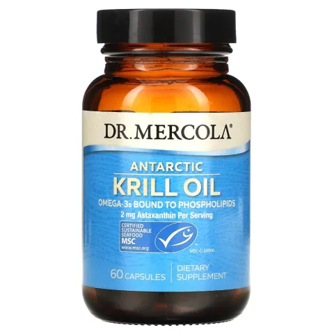 Dr. Mercola, Жир антарктического криля, Antarctic Krill Oil, 60 капсул