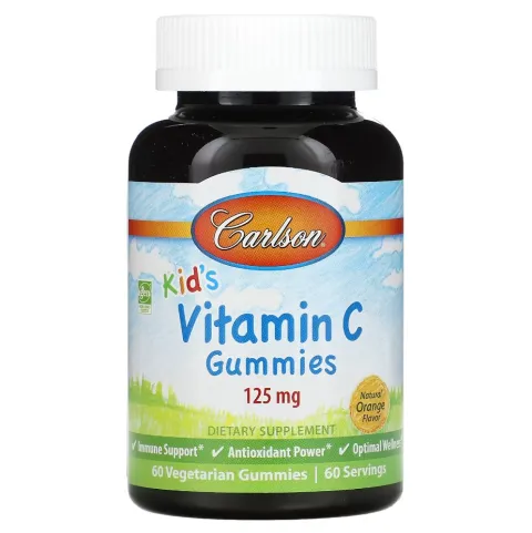 Carlson, Kids, жевательный витамин С, Chewable vitamin C, 125 мг, 60 жевательных конфет