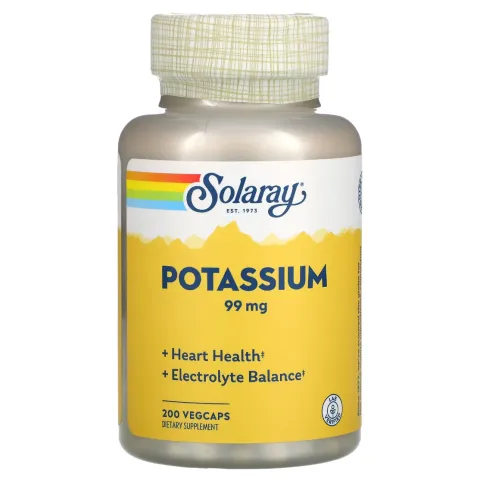 Solaray, kaliy, 99 mg, 200 kapsula