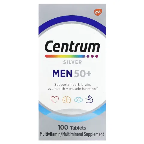 Centrum Silver Multivitamin Erkaklar uchun 50 Plus, Multivitaminli Erkaklar 50+, 100 Tabletkalar