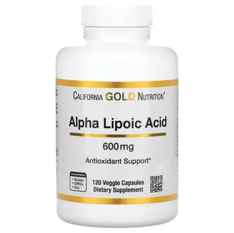 California Gold Nutrition, альфа-липоевая кислота, 600 мг, 120 растительных капсул