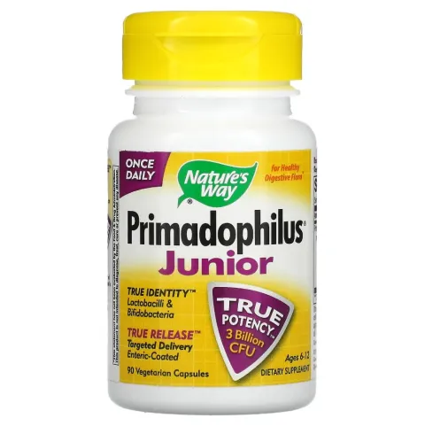 Natures Way, Primadophilus Junior, Примадофилус для детей 6–12 лет, 3 млрд КОЕ, 90 вегетарианских капсул