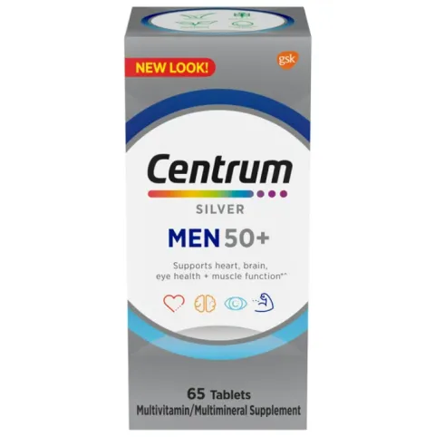 Centrum, 50+ Erkaklar uchun Silver Tabletkalari, Multivitamin for Men 50+, 65 tabletka