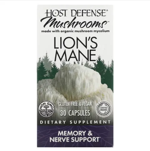 Fungi Perfecti, Lions mane, ежовик гребенчатый, 30 капсул