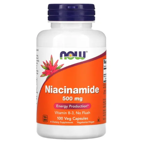 NOW Foods, Niacinamide, Никотинамид, 500 мг, 100 капсул