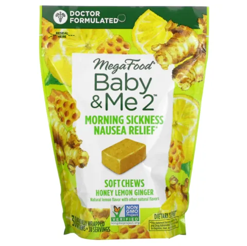 MegaFood, Baby & Me, утренняя тошнота, токсикоз, 30 жевательных таблеток