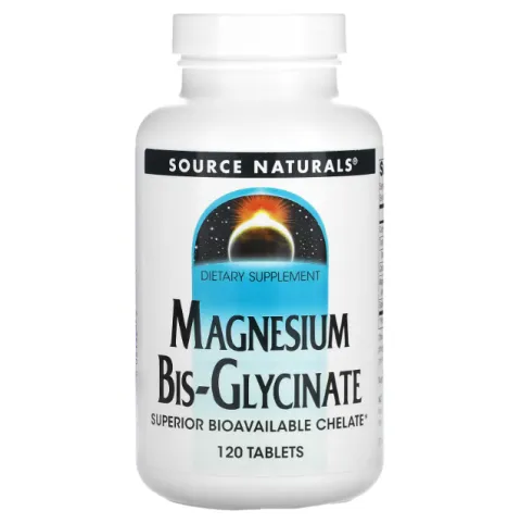 Source Naturals, Magnesium bisglycinate, Бисглицинат магния, 120 таблеток