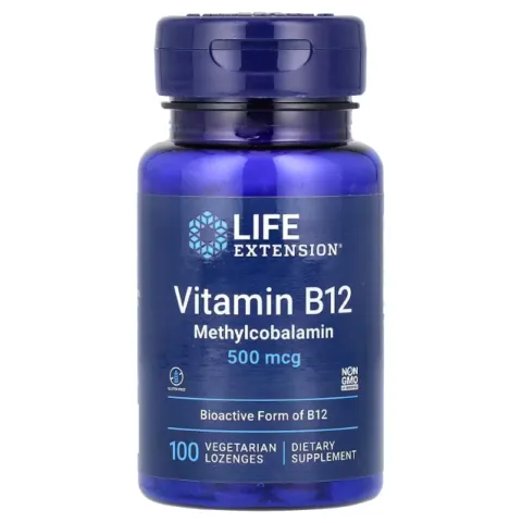 Life Extension, vitamin b12 methylcobalamin, витамин B12 метилкобаламин, 500 мкг, 100 пастилок