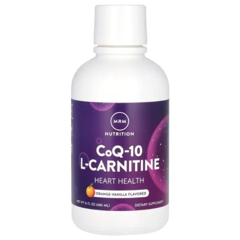 MRM Nutrition, liquid CoQ-10 L-Carnitine, жидкий коэнзим Q-10 и Л-карнитин, апельсин и ваниль, 480 мл