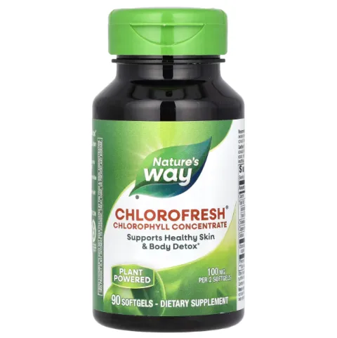 Natures Way, Chlorophyll, концентрированный хлорофилл, 100 мг, 90 капсул