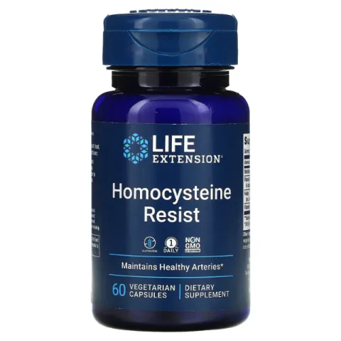 Life Extension, Homocysteine Resist, здоровый уровень гомоцистеина, 60 капсул