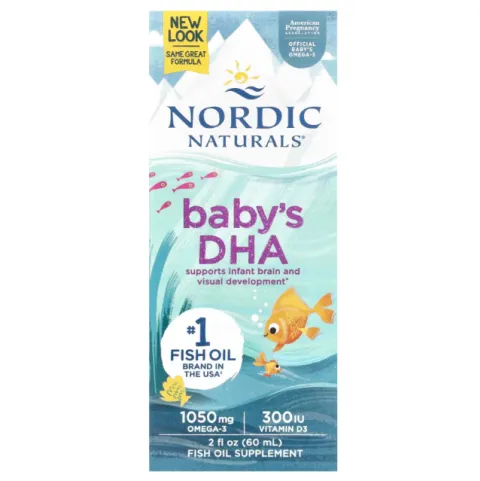 Nordic Naturals, Baby DHA, (ДГК) с витамином D3 для детей, 1050 мг, 60 мл