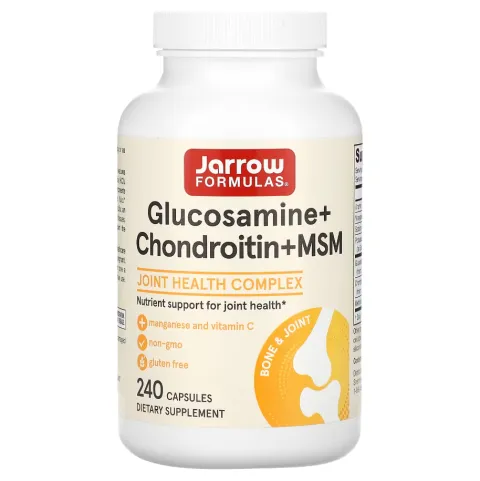 Jarrow Formulas, глюкозамин, хондроитин и МСМ с марганцем и витамином C, 240 капсул