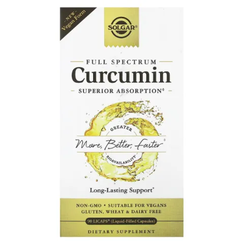 Solgar, Куркумин, Curcumin, 90 гелевых капсул
