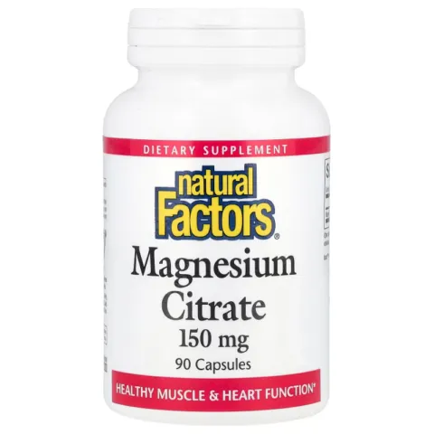 Natural Factors, Magnesium citrate, цитрат магния, 150 мг, 90 капсул