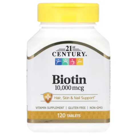 21st Century, Biotin, биотин, 10000 мкг, 120 таблеток