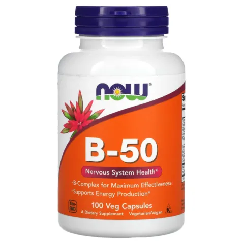 NOW Foods, B-50 Complex, витамины группы B-50, 100 растительных капсул