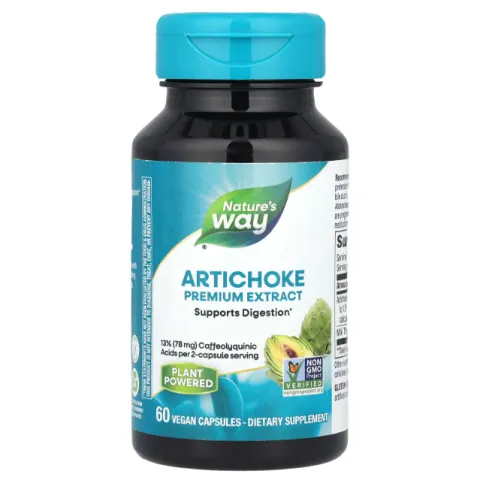 Natures Way, артишок, 60 веганских капсул