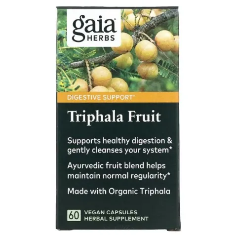 Gaia Herbs, Triphala Fruit, Смесь плодов «трифала», 500 мг, 60 растительных капсул