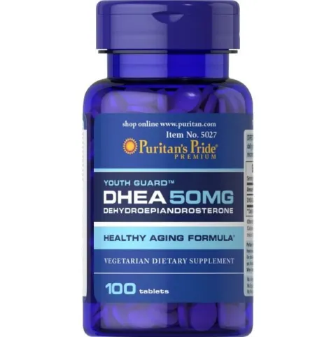 Puritans Pride, ДГЭА, DHEA, 50 мг, 100 таблеток