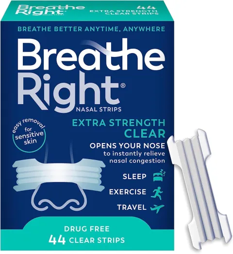 Breathe Right, Nasal Strips, Назальные полоски для облегчения заложенности носа, 44 шт