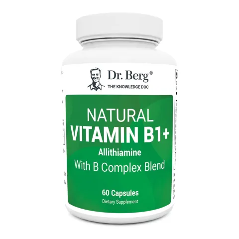 Dr. Berg, Натуральный витамин B1+ с комплексом витаминов группы B, 60 капсул