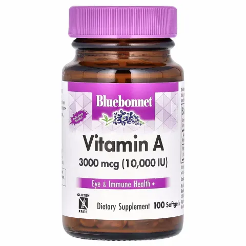 Bluebonnet Nutrition, витамин A, vitamin A, 3000 мкг, 100 капсул