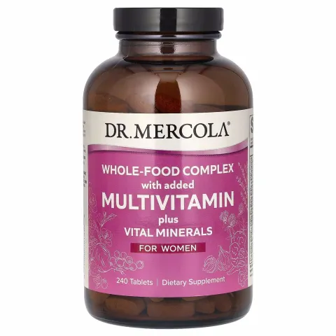 Dr. Mercola, Цельнопищевые мультивитамины и жизненно важные минералы для женщин, 240 таблеток