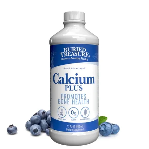 Buried Treasure, Calcium Plus, Жидкий кальций плюс 1000 мг, черника, 496 мл