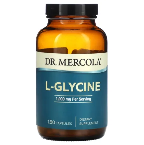 Dr. Mercola, L-глицин, L-Glycine, 1000 мг, 180 капсул
