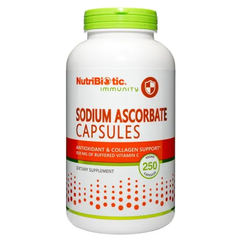 NutriBiotic, Immunity, аскорбат натрия, Sodium Ascorbate, 250 веганских капсул