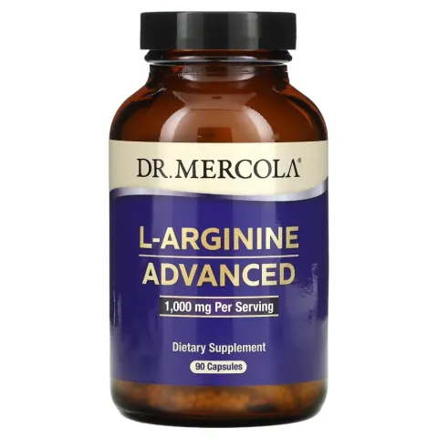 Dr. Mercola, L-аргинин, улучшенная формула, 1000 мг, 90 капсул